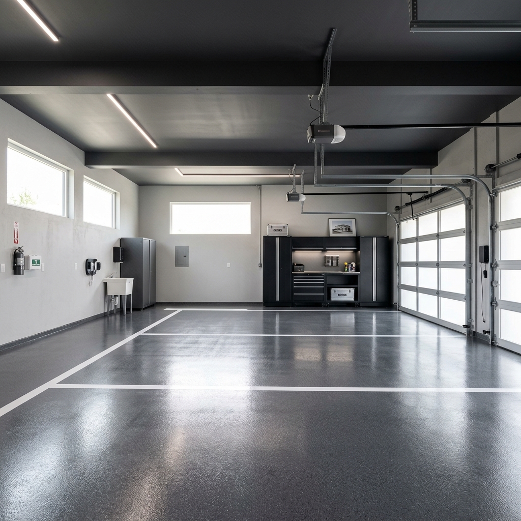 Garage vide et propre après intervention de Mandov Débarras 42